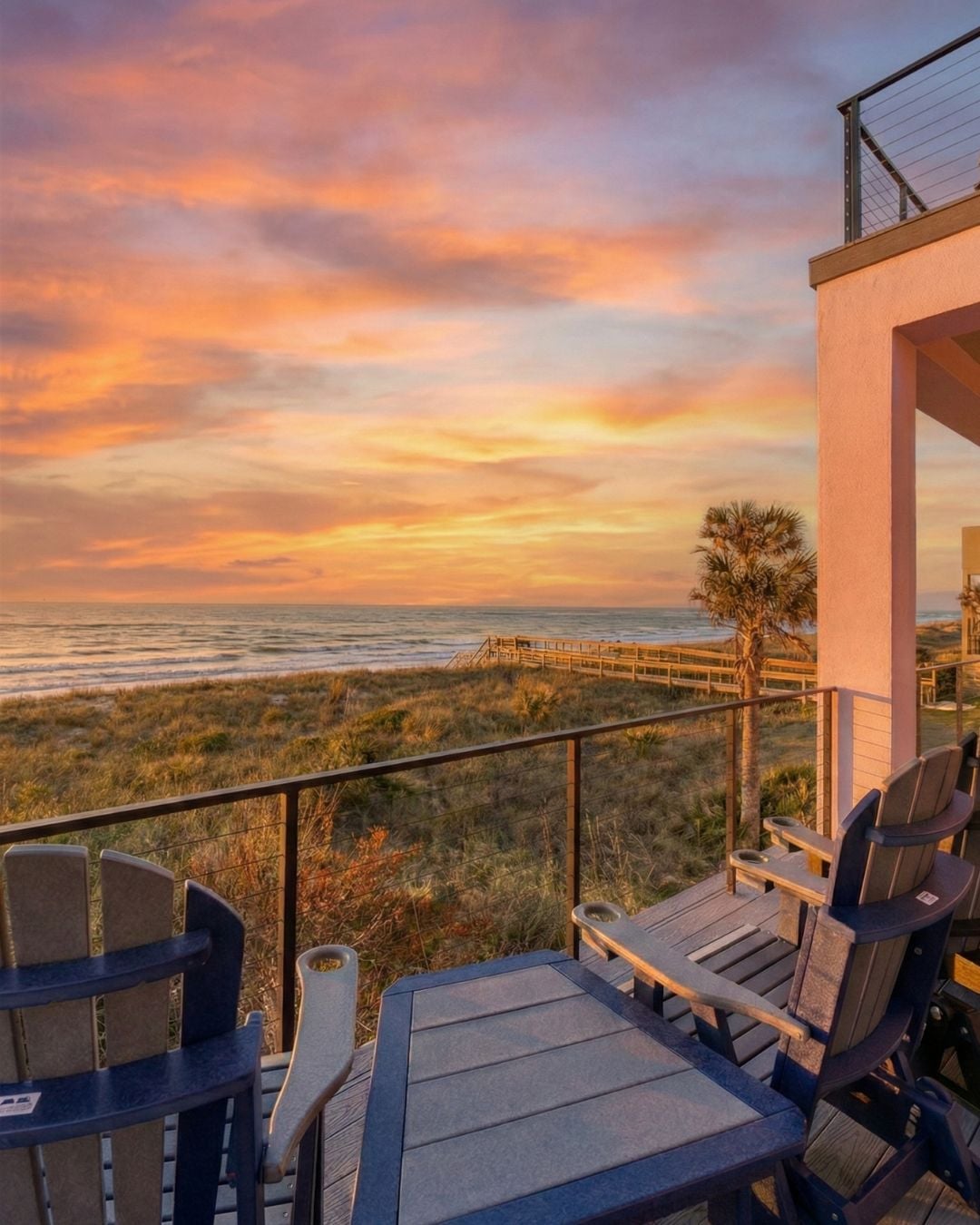 St Augustine oceanfront rentals along Vilano Beach with direct beach access and coastal views