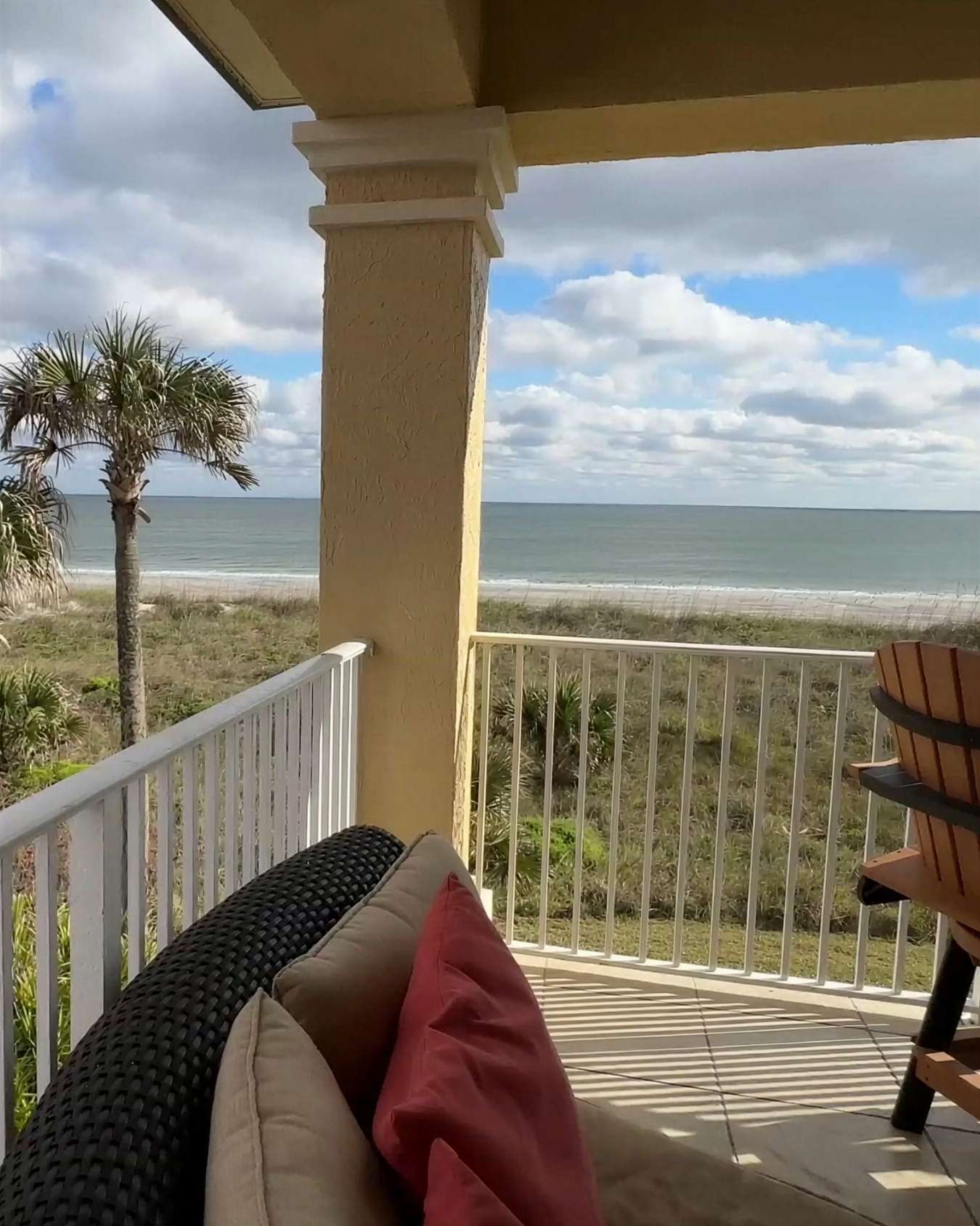 Oceanfront condo in Vilano Beach St Augustine with private balcony and Atlantic views